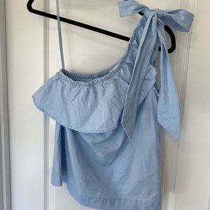 Vineyard vines blue bow blouse top xs